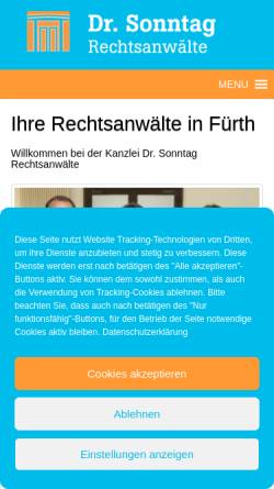 Vorschau der mobilen Webseite www.ra-sonntag.de, Dr. Sonntag & Kollegen