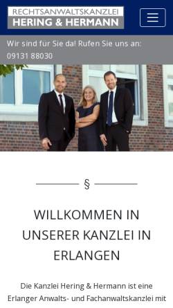 Vorschau der mobilen Webseite kanzlei-hering.de, Hering & Partner