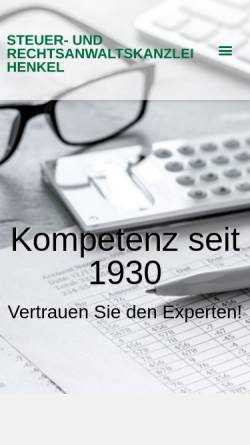 Vorschau der mobilen Webseite www.henkel-henkel.de, Steuerberater und Rechtsanwalt Henkel & Henkel