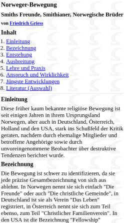 Vorschau der mobilen Webseite www.religio.de, Norweger-Bewegung
