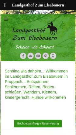 Vorschau der mobilen Webseite elsabauer.de, Landgasthof Zum Elsabauern