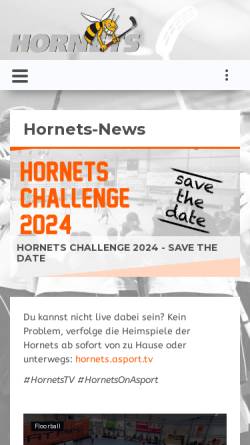 Vorschau der mobilen Webseite www.hornets.ch, Hornets Regio Moosseedorf Worblental