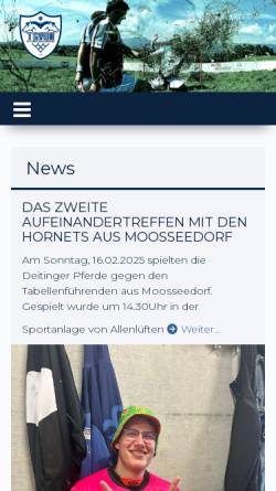 Vorschau der mobilen Webseite www.unihockey-deitingen.ch, TSV Unihockey Deitingen