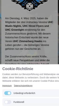 Vorschau der mobilen Webseite www.uhc-greenlight.ch, UHC Greenlight - Richterswil