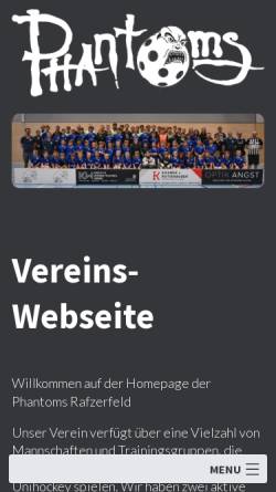 Vorschau der mobilen Webseite www.phantoms.ch, UHC Phantoms Rafzerfeld