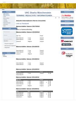Vorschau der mobilen Webseite www.uhc-sharks-muenchenstein.ch, UHC Sharks Münchenstein