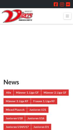 Vorschau der mobilen Webseite www.vipers.ch, UHC Vipper InnerSchwyz