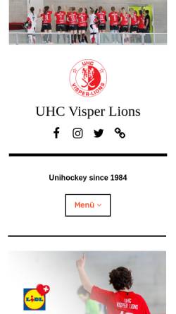 Vorschau der mobilen Webseite www.visperlions.ch, UHC Visper Lions