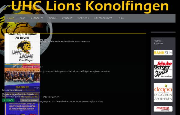 Vorschau von www.uhclions.ch, Unihockey Club Lions Konolfingen