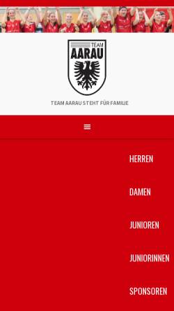 Vorschau der mobilen Webseite www.teamaarau.ch, Unihockey Club Team Aarau