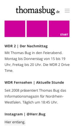 Vorschau der mobilen Webseite www.thomasbug.de, Bug, Thomas