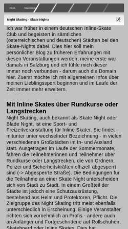 Vorschau der mobilen Webseite www.skate-night-salzburg.at, Skate Night Salzburg