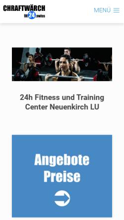 Vorschau der mobilen Webseite www.fit24.swiss, Swiss Training AG