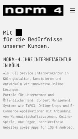 Vorschau der mobilen Webseite www.norm-4.com, Norm-4 Agentur für Neue Medien GmbH