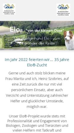 Vorschau der mobilen Webseite www.elo-ein-toller-hundetyp.de, Zuchtstätte von der kleinen Oase