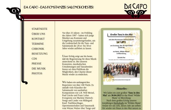 Vorschau von www.salonorchester-dacapo.de, Dacapo - Das Konstanzer Salonorchester