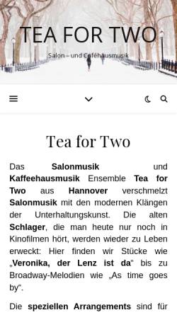 Vorschau der mobilen Webseite www.teafortwo.org, Tea for Two