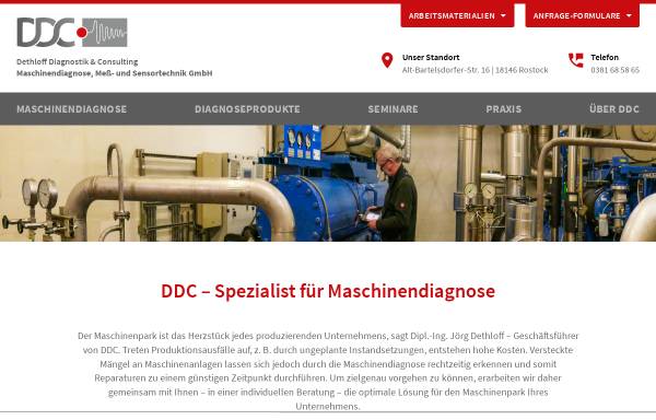 Vorschau von www.ddc-rostock.de, DDC Dethloff Diagnostik & Consulting Maschinendiagnose, Meß- und Sensortechnik GmbH