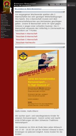 Vorschau der mobilen Webseite www.bern-beundenfeld.ch, Hornussergesellschaft Bern-Beundenfeld