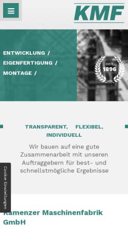 Vorschau der mobilen Webseite www.kmf-vertrieb.de, KMF Vertriebsgesellschaft mbH