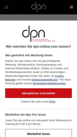 Vorschau der mobilen Webseite www.dpn-online.com, DPN Deutsche Pensions- & Investmentnachrichten