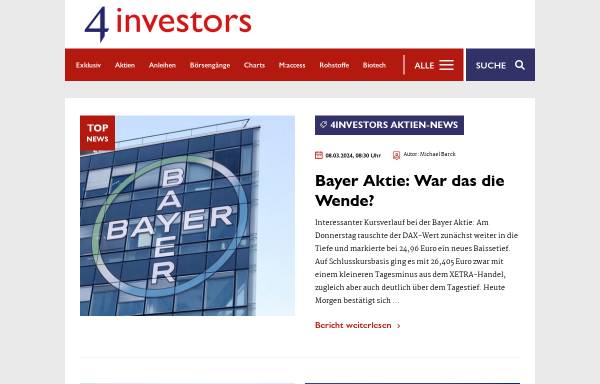 Vorschau von www.4investors.de, 4investors von Stoffels & Barck GbR