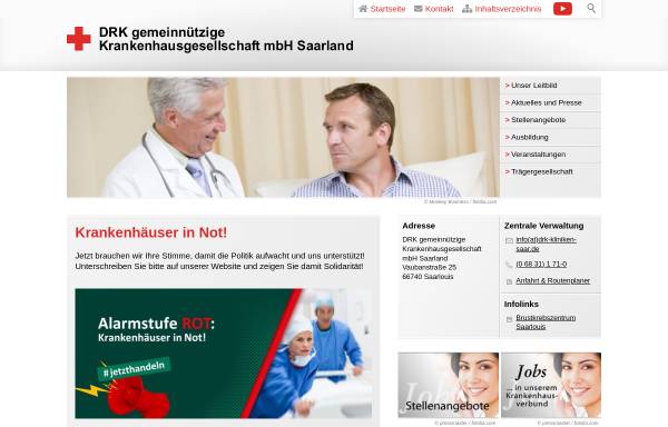 Vorschau von www.drk-kliniken-saar.de, DRK Krankenhaus GmbH Saarland