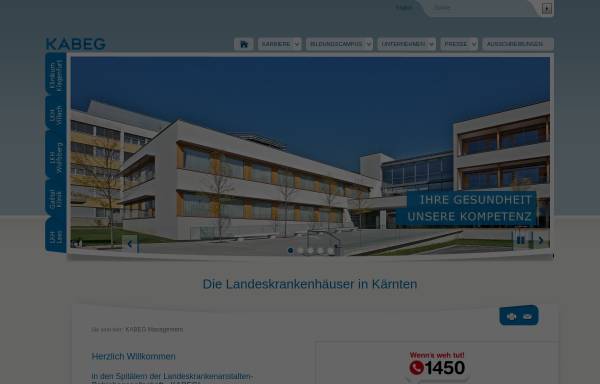 Vorschau von www.kabeg.at, Krankenanstalten Betriebsgesellschaft Kärnten