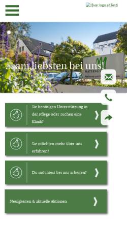Vorschau der mobilen Webseite www.maternus.de, Maternus Kliniken AG