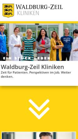Vorschau der mobilen Webseite www.wz-kliniken.de, Waldburg-Zeil-Kliniken