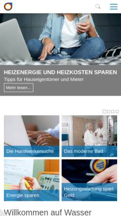 Vorschau der mobilen Webseite www.wasserwaermeluft.de, Zentralverband SHK - Haustechnik