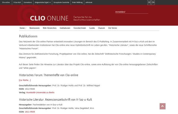 Vorschau von www.clio-online.de, Clio