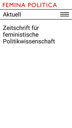Vorschau der mobilen Webseite www.femina-politica.de, Femina Politica