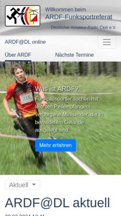 Vorschau der mobilen Webseite ardf.darc.de, Referat ARDF-Funksport im Deutschen Amateur-Radio-Club e.V.