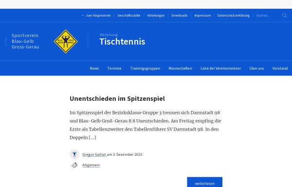 Vorschau von www.blau-gelb-gg.de, SV Blau-Gelb Groß Gerau Tischtennisabteilung