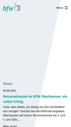 Vorschau der mobilen Webseite www.bfw-oberhausen.de, Berufsförderungswerk Oberhausen