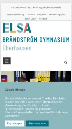 Vorschau der mobilen Webseite www.elsa-oberhausen.de, Elsa-Brändström-Gymnasium