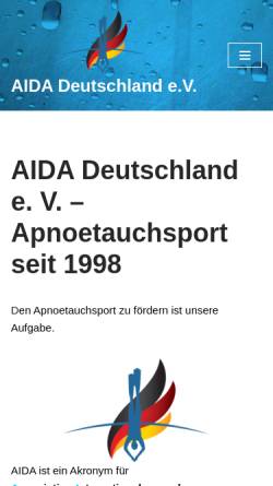 Vorschau der mobilen Webseite www.aida-deutschland.de, Tauchen