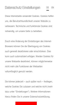 Vorschau der mobilen Webseite www.heckler-koch.com, Heckler & Koch GmbH