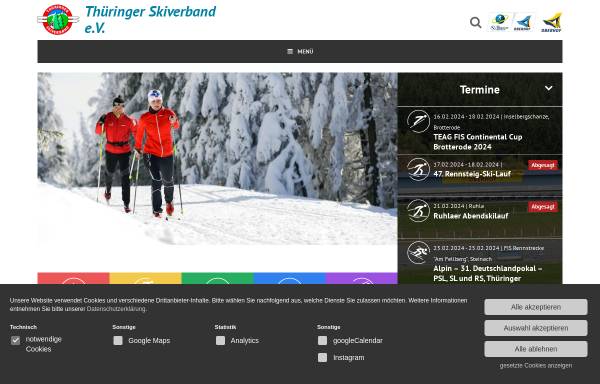 Vorschau von www.thueringer-skiverband.de, Thüringer Skiverband e.V.