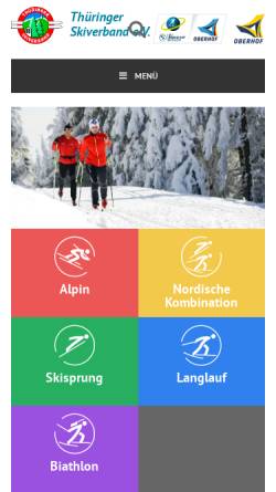 Vorschau der mobilen Webseite www.thueringer-skiverband.de, Thüringer Skiverband e.V.