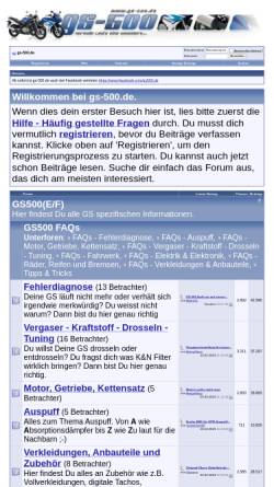 Vorschau der mobilen Webseite forum.gs-500.de, GS 500 und GS 500 E