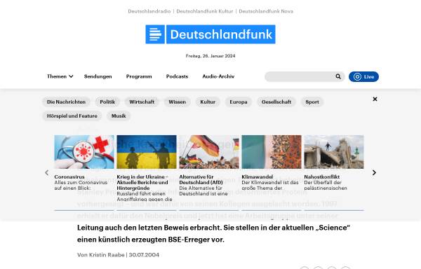 Vorschau von www.deutschlandfunk.de, Künstliche Krankheitserreger